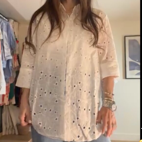 MOMS EYELET COTTON TOP - Picture 1 of 1